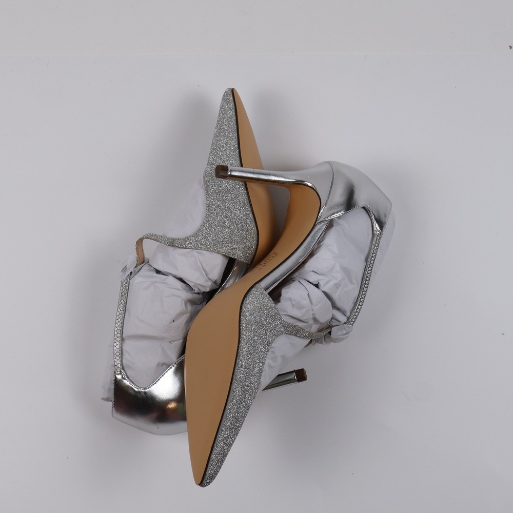 Nina Heels Neoma-VG Silver Glitter Metallic 8 M NWT - Picture 2 of 5